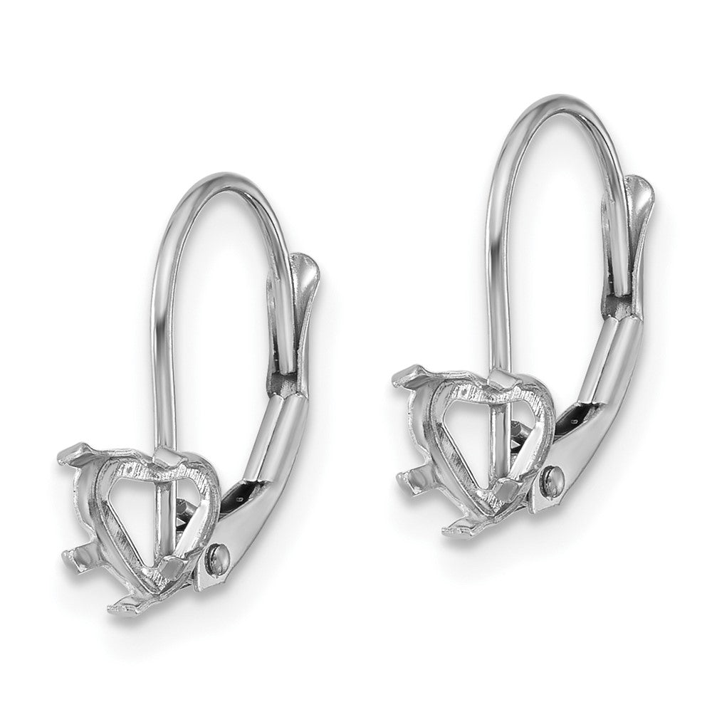 14k White Gold 5mm Heart Leverback Mounting