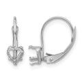14k White Gold 5mm Heart Leverback Mounting