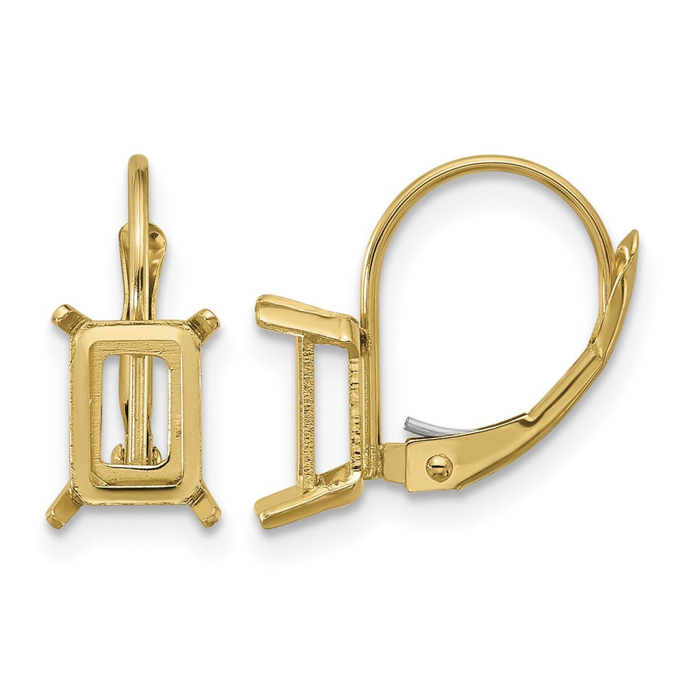 14k 7x5 Emerald Leverback Earring Mounting