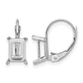14k White Gold 7x5mm Emerald Leverback Mounting