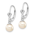 14k WG 6-7mm Rnd Wht Freshwater Cultured Pearl Dangle Earrings