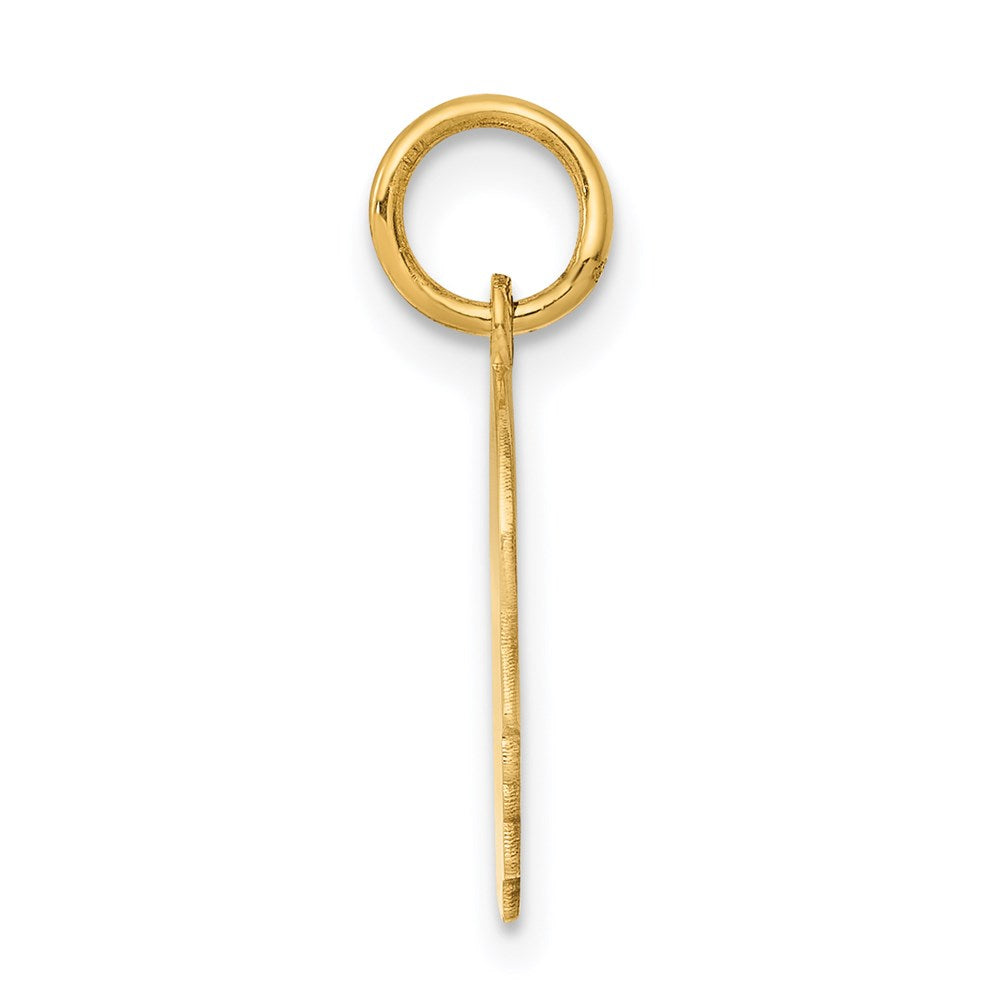14k Plain Small .027 Gauge Facing Right Engravable Boy Head Charm