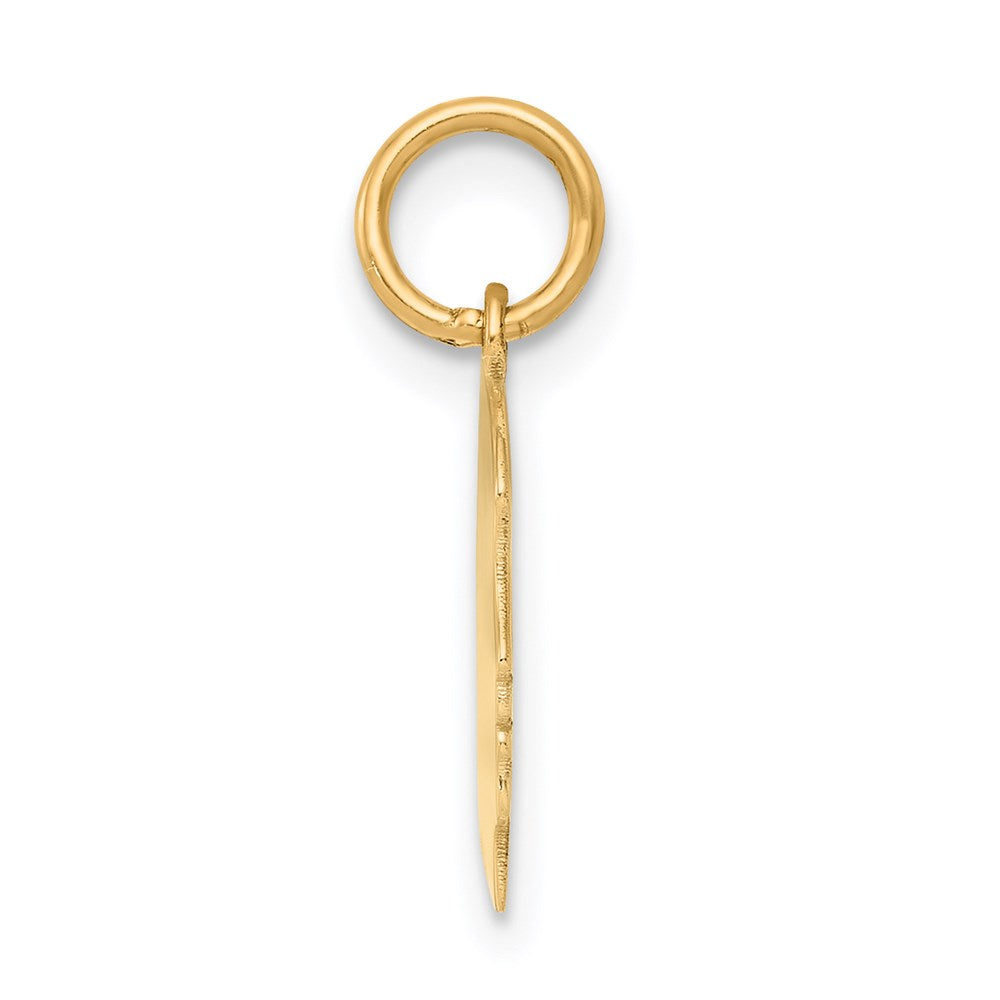 14k Plain Small .018 Gauge Facing Right Engravable Girl Head Charm