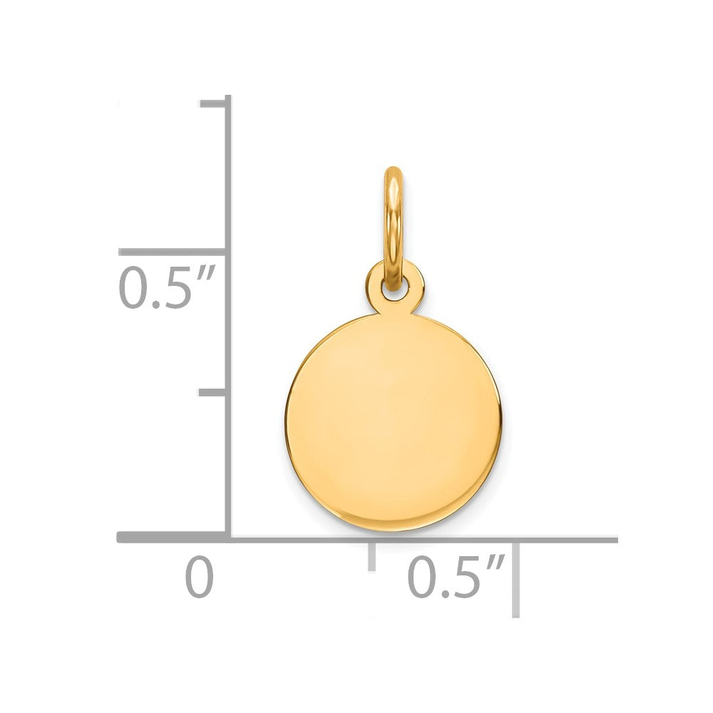 14k Plain .011 Gauge Circular Engravable Disc Charm