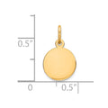 14k Plain .018 Gauge Circular Engravable Disc Charm
