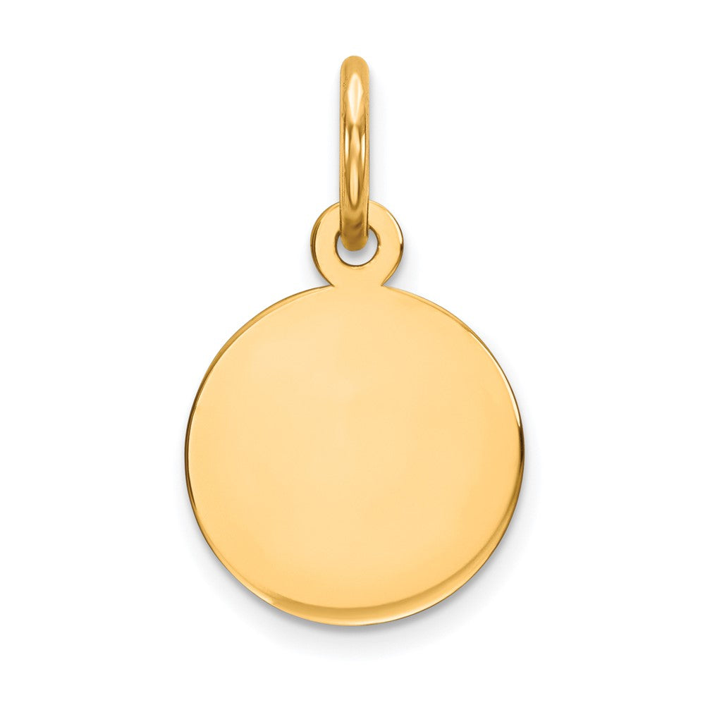 14k Plain .009 Gauge Circular Engravable Disc Charm