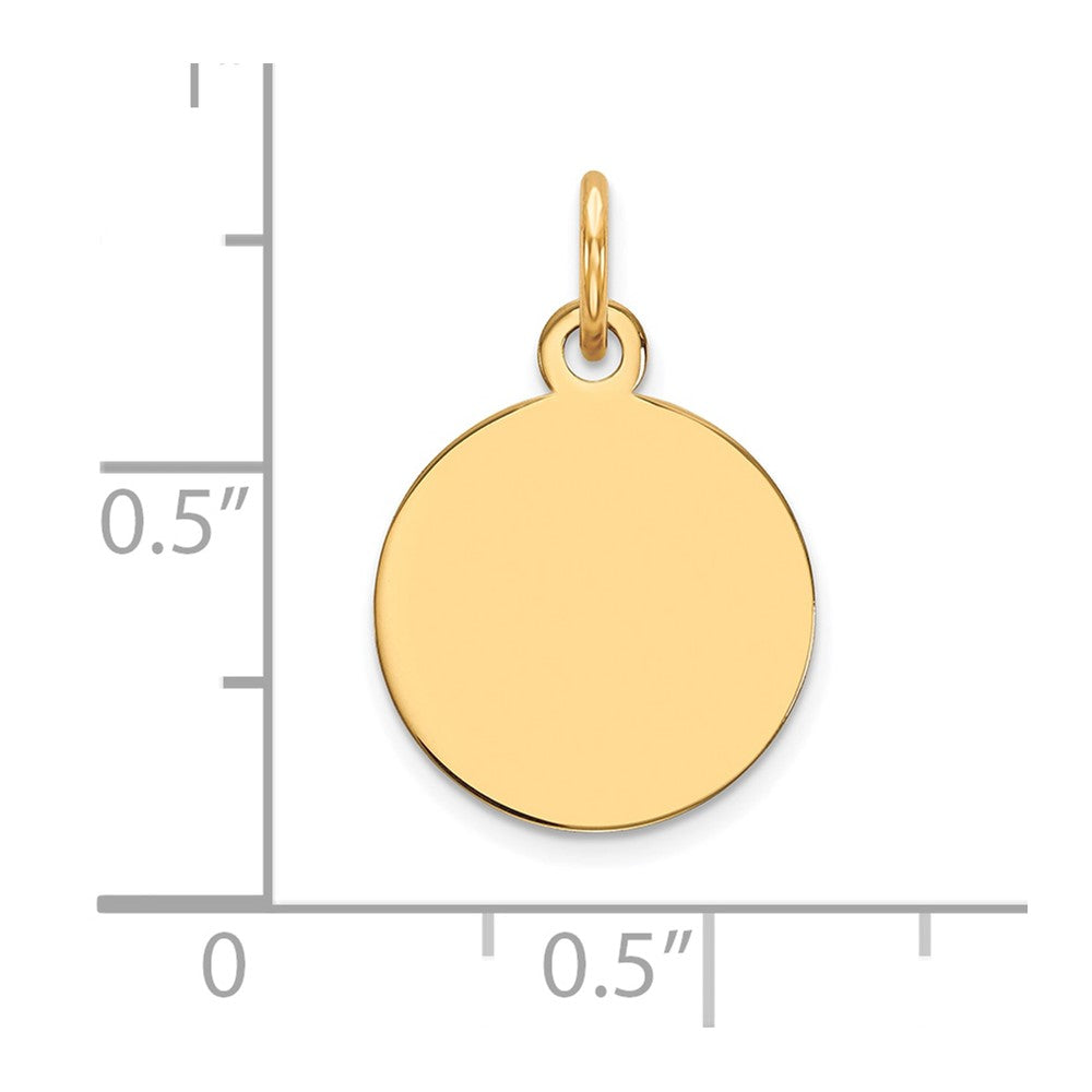 14k Plain .009 Gauge Circular Engravable Disc Charm