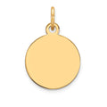 14k Plain .011 Gauge Circular Engravable Disc Charm