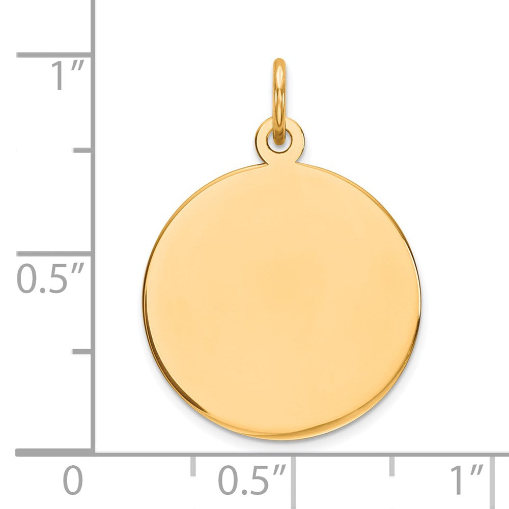 14k Plain .027 Gauge Circular Engravable Disc Charm