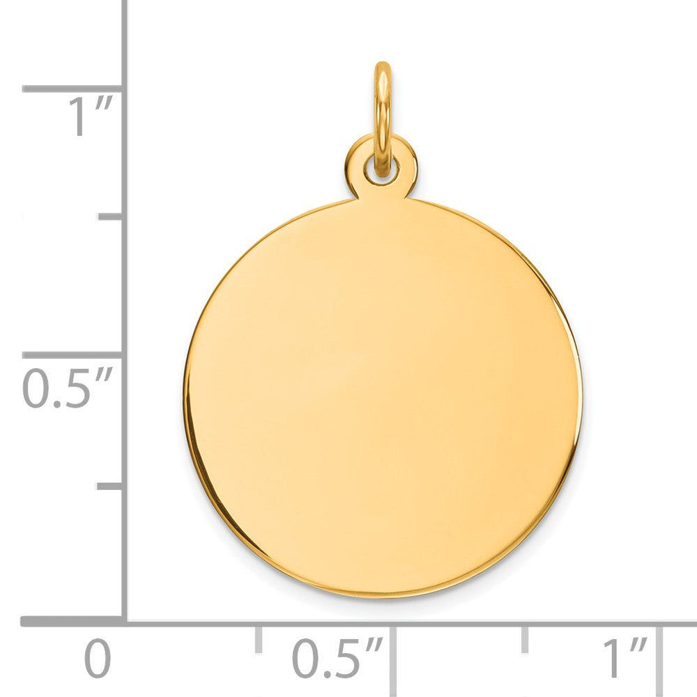 14k Plain .009 Gauge Circular Engravable Disc Charm