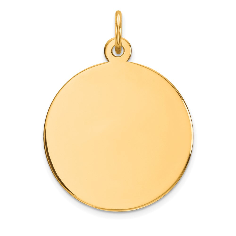 14k Plain .009 Gauge Circular Engravable Disc Charm