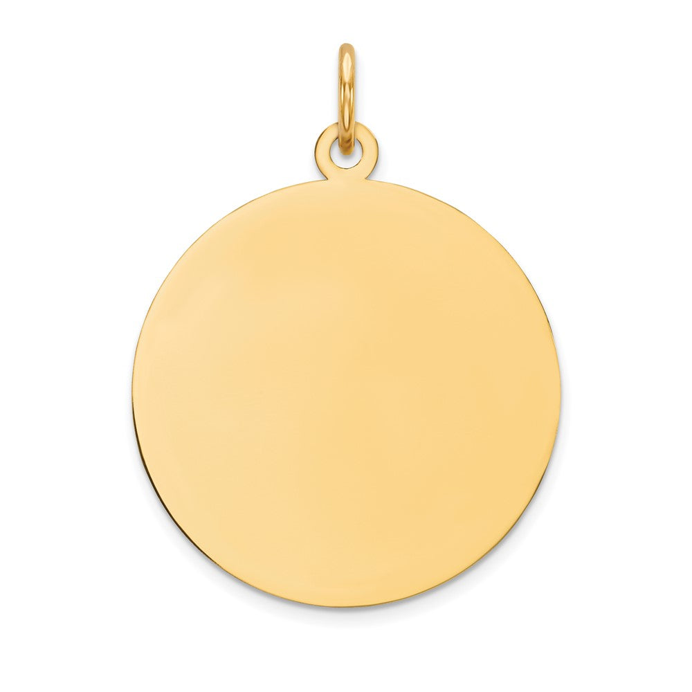 14k Plain .013 Gauge Circular Engravable Disc Charm