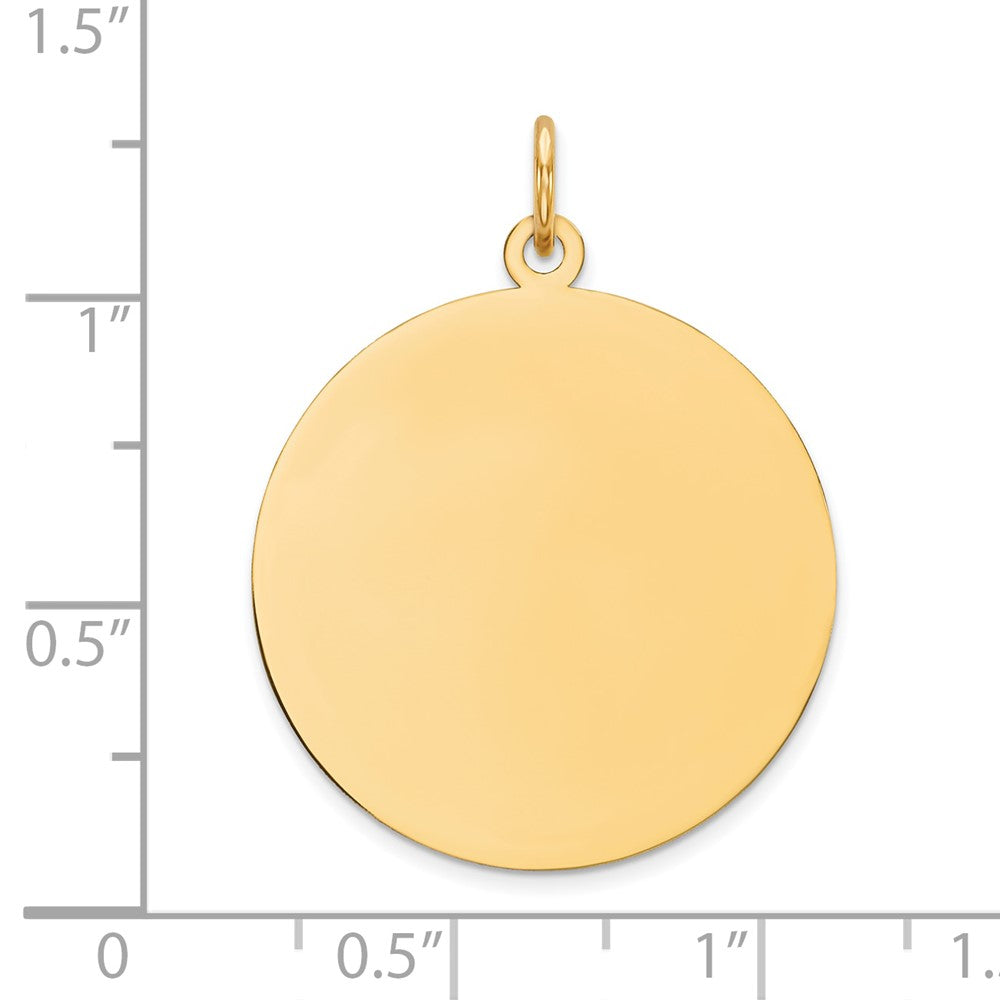 14k Plain .011 Gauge Circular Engravable Disc Charm
