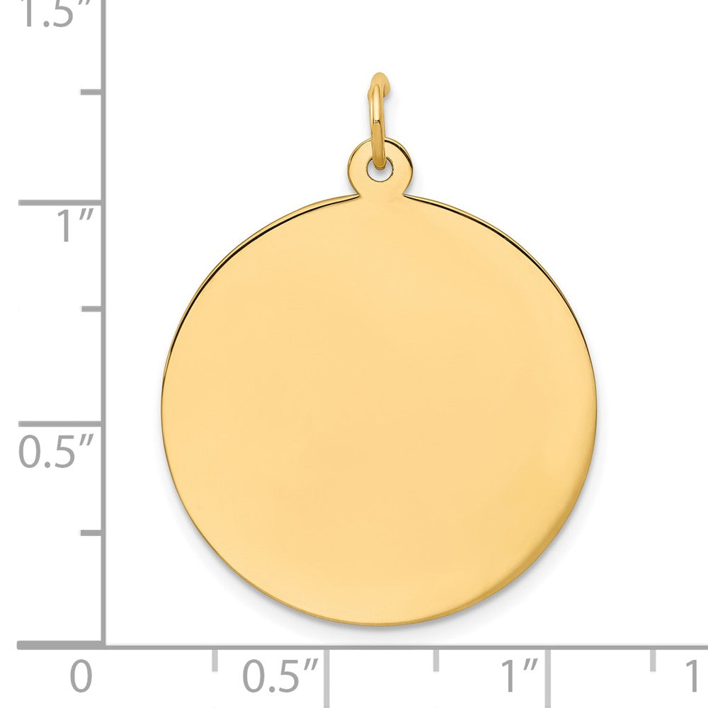 14k Plain .027 Gauge Circular Engravable Disc Charm