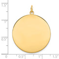 14k Plain .018 Gauge Circular Engravable Disc Charm
