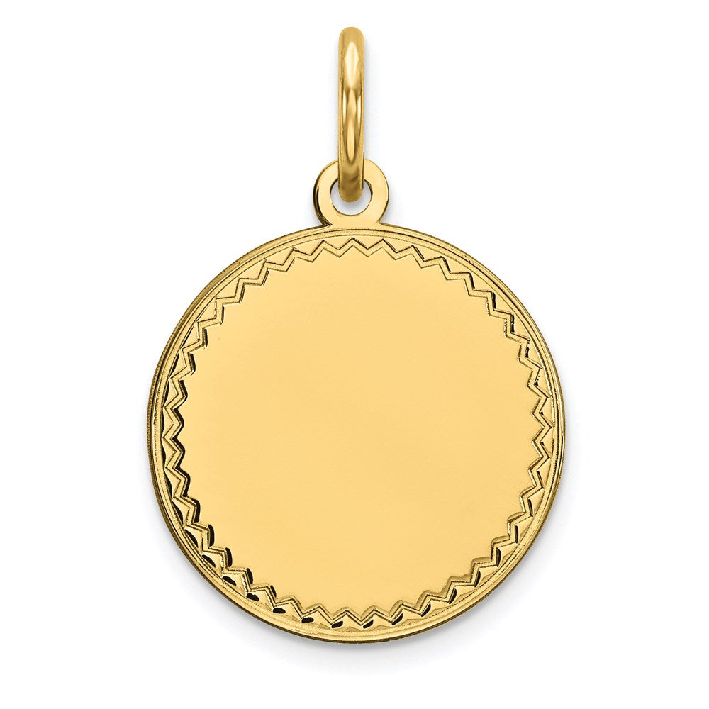 14k Plain .018 Gauge Engravable Round Disc Charm