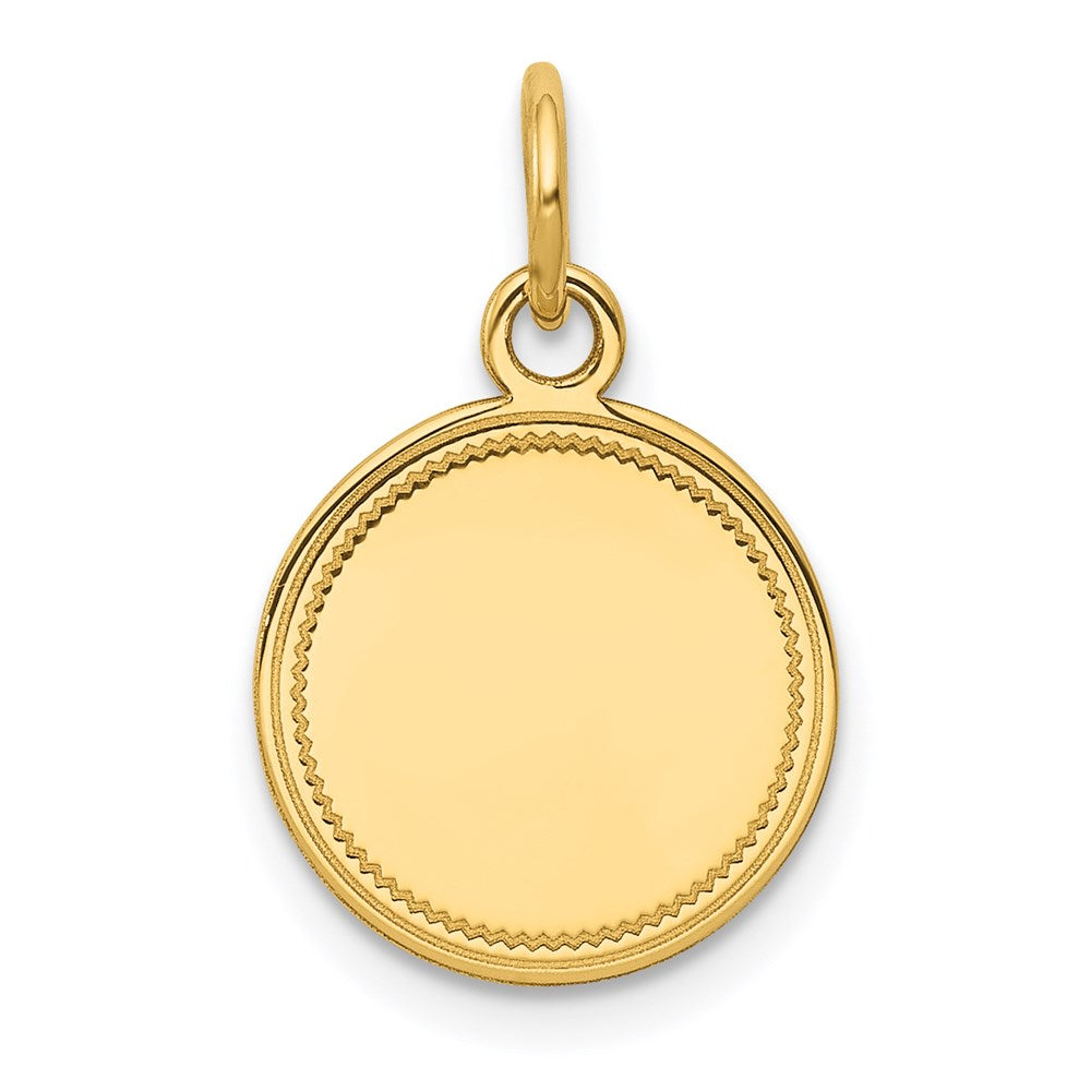10k Plain .013 Gauge Engravable Round Disc Charm