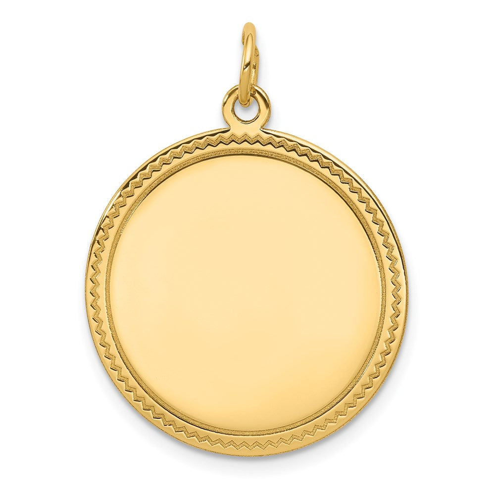 14k Plain .027 Gauge Engravable Round Disc Charm