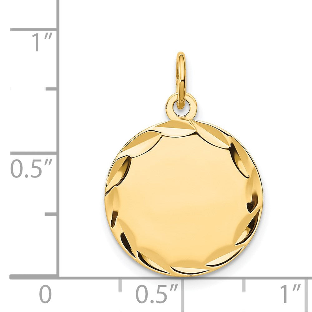 14k Etched .009 Gauge Engravable Round Disc Charm