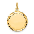 14k Etched .011 Gauge Engravable Round Disc Charm