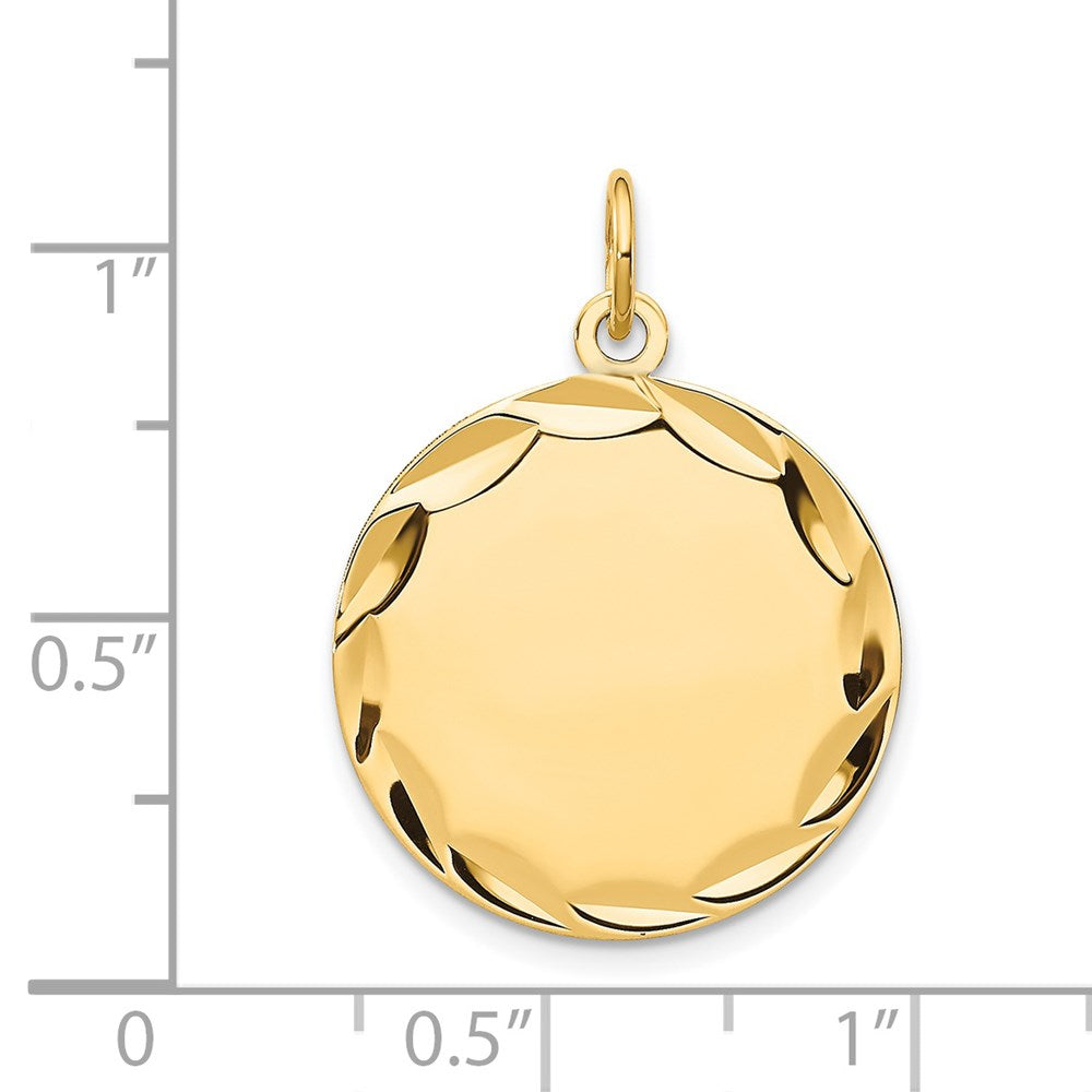 14k Etched .027 Gauge Engravable Round Disc Charm