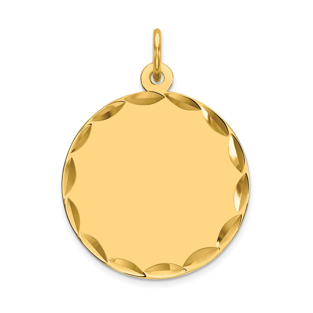 14k Etched .035 Gauge Engravable Round Disc Charm