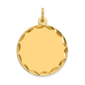 14k Etched .035 Gauge Engravable Round Disc Charm