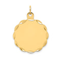14k .027 Gauge Engravable Scalloped Disc Charm