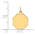 14k Plain .018 Gauge Engravable Octagonal Disc Charm