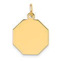 14k Plain .009 Gauge Engravable Octagonal Disc Charm