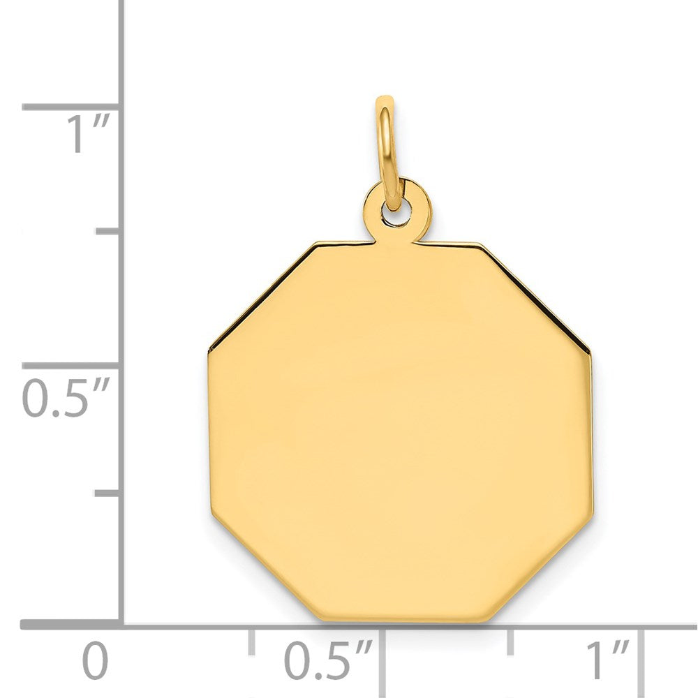 14k Plain .009 Gauge Engravable Octagonal Disc Charm