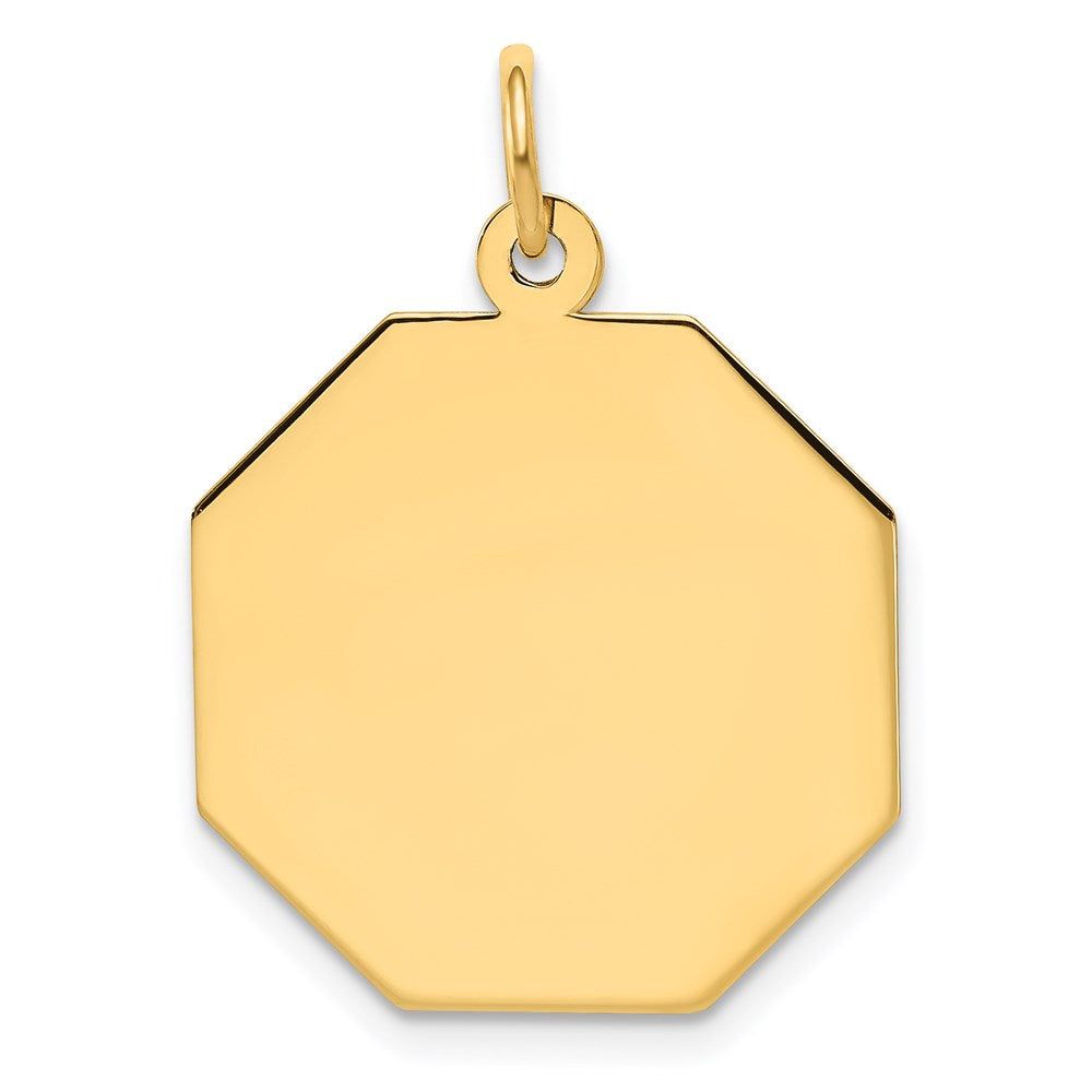 14k Plain .018 Gauge Engravable Octagonal Disc Charm