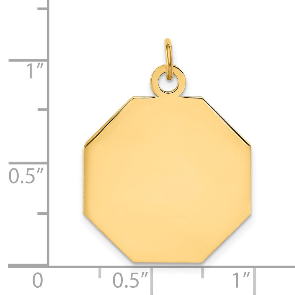 14k Plain .013 Gauge Engravable Octagonal Disc Charm