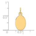 14k Plain .027 Gauge Engravable Oval Disc Charm