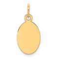 14k Plain .013 Gauge Engravable Oval Disc Charm