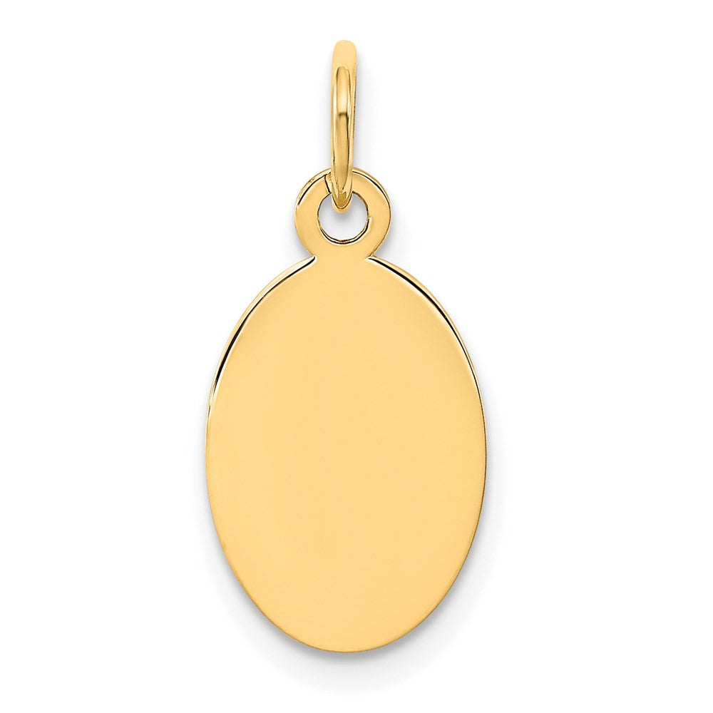 14k Plain .018 Gauge Engravable Oval Disc Charm