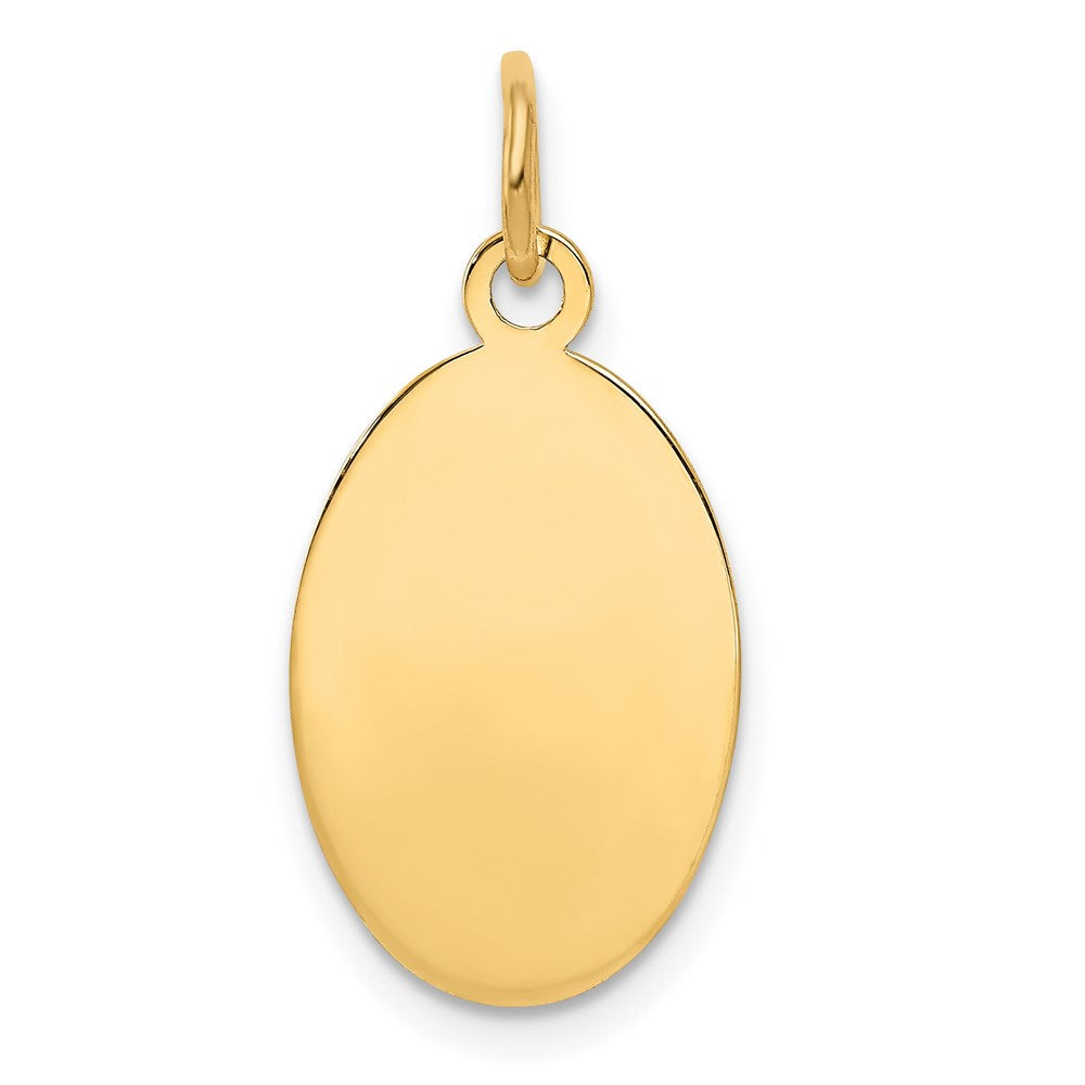 14k Plain .011 Gauge Engravable Oval Disc Charm