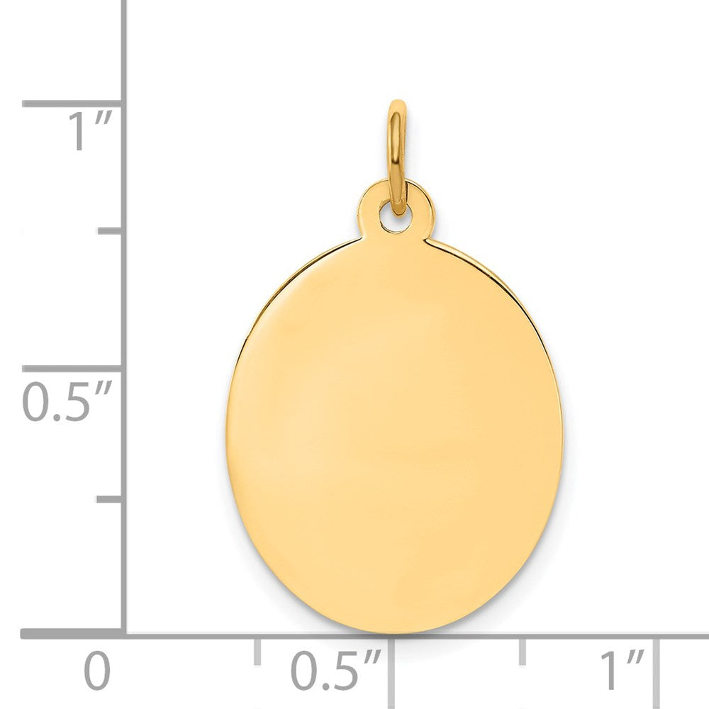 14k Plain .011 Gauge Engravable Oval Disc Charm