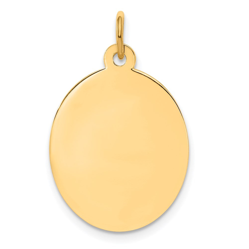 14k Plain .011 Gauge Engravable Oval Disc Charm