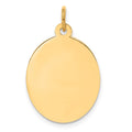 14k Plain .013 Gauge Engravable Oval Disc Charm