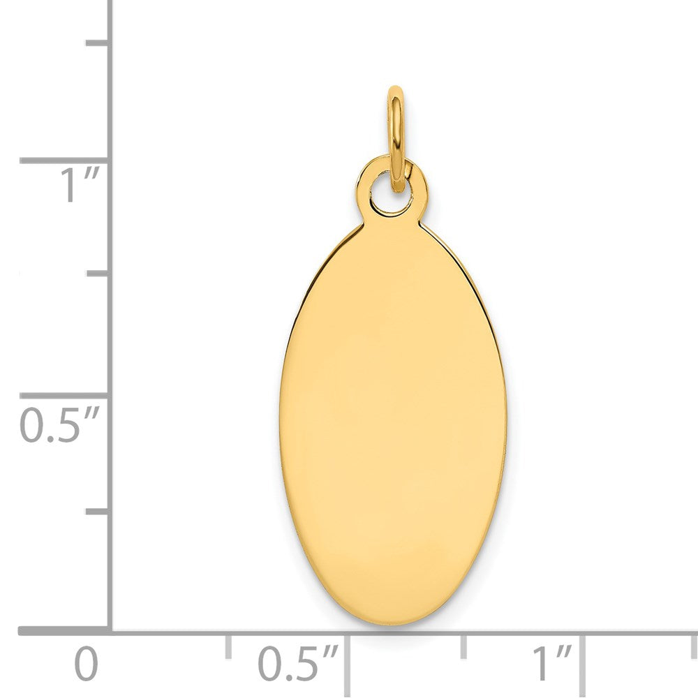 14k Plain .018 Gauge Engravable Elliptical Disc Charm