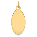 14k Plain .018 Gauge Engravable Elliptical Disc Charm