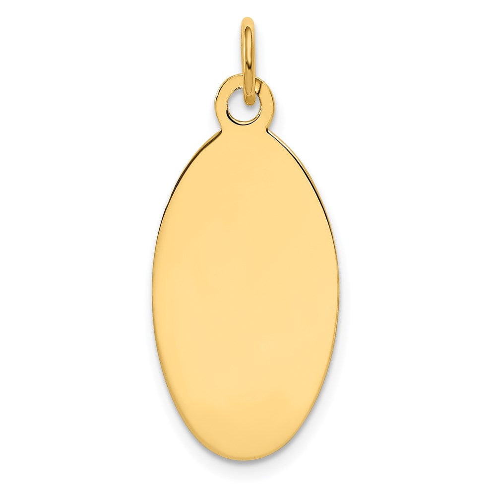 14k Plain .018 Gauge Engravable Elliptical Disc Charm