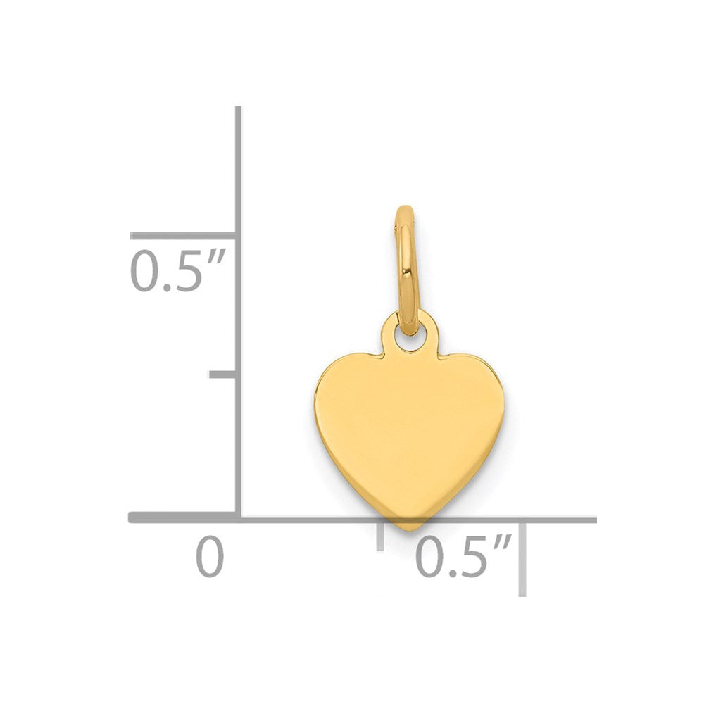 14k Plain .011 Gauge Engravable Heart Disc Charm