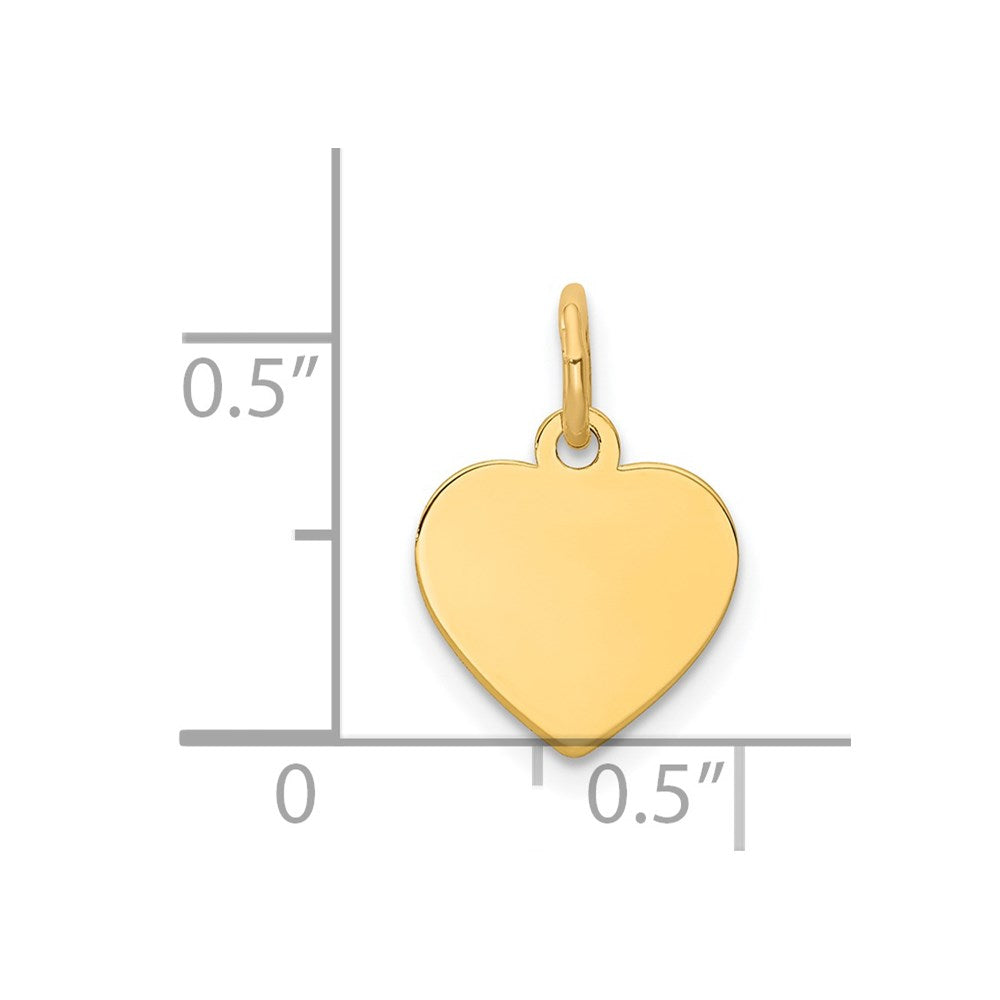 14k Plain .013 Gauge Engravable Heart Disc Charm