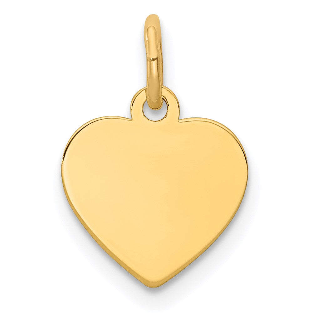 14k Plain .013 Gauge Engravable Heart Disc Charm