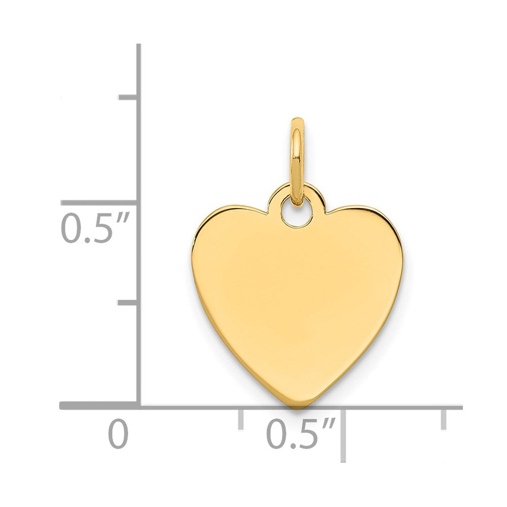 14k Plain .009 Gauge Engravable Heart Disc Charm