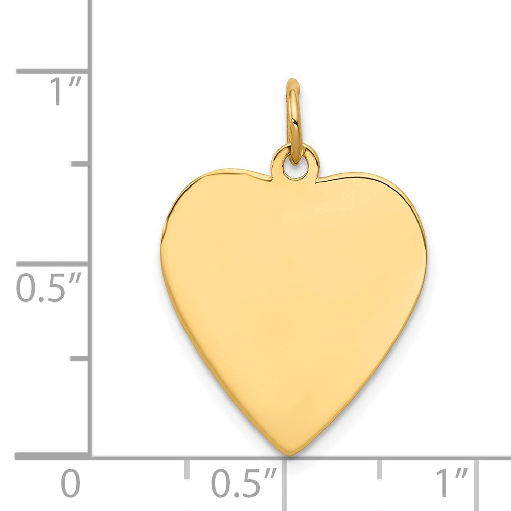 14k Plain .013 Gauge Engravable Heart Disc Charm