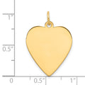 14k Plain .018 Gauge Engravable Heart Disc Charm