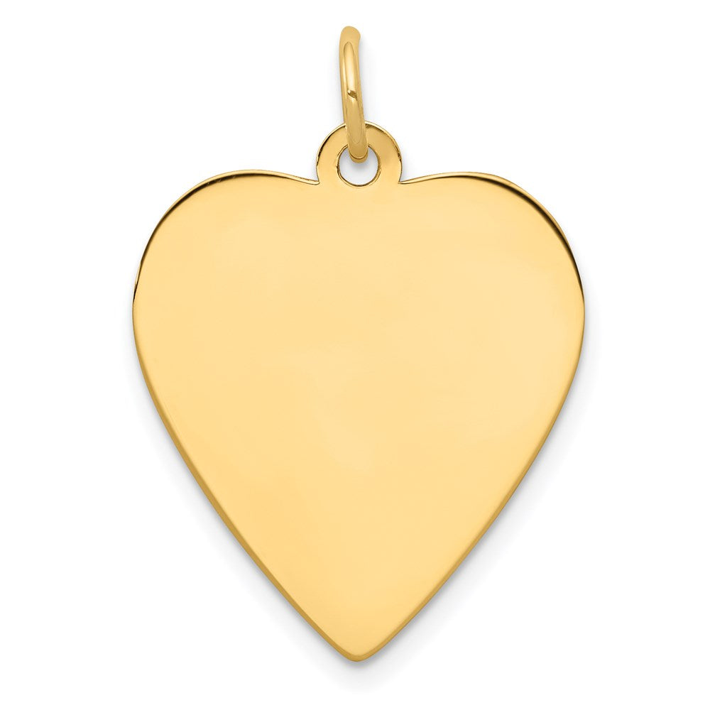 14k Plain .027 Gauge Engravable Heart Disc Charm